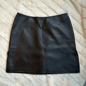 Vintage Leather Skirt with slits